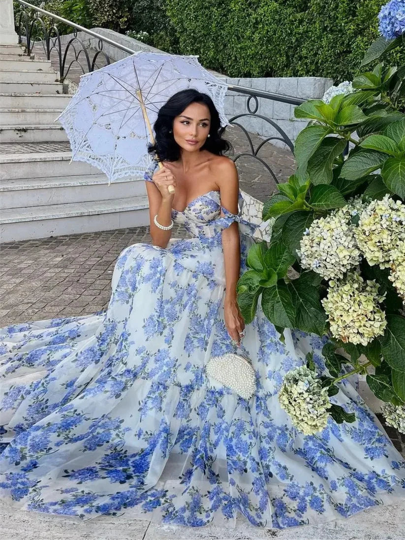 Floral Hydrangea Maxi Dress