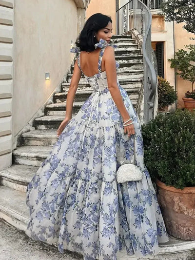 Floral Hydrangea Maxi Dress